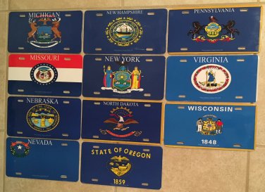 1 STATE FLAG EMBLEM LOGO novelty Car Auto FRONT license plate - PICK YOUR PLATE