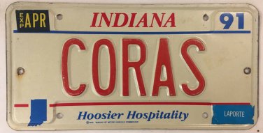 Vanity CORA S license plate Corinna Coretta Corin Corey Kora Korah Coralie Cory