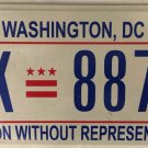 District Columbia Taxation license plate D.C. USA Graphic Washington DC #DK 8874