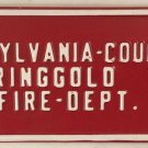 1969 Ringgold FIRE DEPARTMENT license plate Pittsylvania county #79  Firefighter