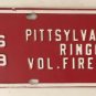 1969 Ringgold FIRE DEPARTMENT license plate Pittsylvania county #79 Firefighter