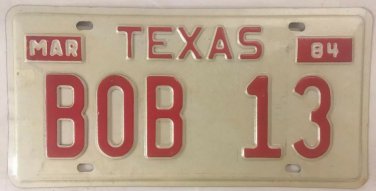 Vanity BOB 13 ROBERT license plate Rob Robby Robbie Bobby Bobbie Bert Robb Robi