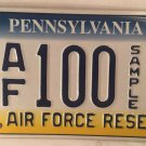 U.S. AIR FORCE RESERVE license plate USAF Pilot PA Military 100 Airman Jet base