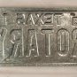 Vanity ROTARY CLUB INTERNATIONAL license plate SERVICE ABOVE SELF Rotarian Wheel