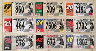 1 NASCAR driver license plate Racing Gordon Fan Race Stock Car - PICK YOUR PLATE