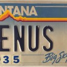Vanity VENUS 1 license plate Planet astronaut goddess beauty love mythology Sex