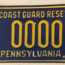 Pennsylvania U.S. COAST GUARD RESERVE license plate Coastie USCG PA