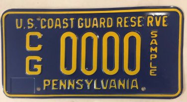 Pennsylvania U.S. COAST GUARD RESERVE license plate Coastie USCG PA