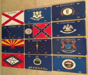 1 STATE FLAG EMBLEM LOGO novelty Car Auto Tag license plate - PICK YOUR PLATE