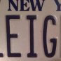 New York vanity LEIGH 63 1963 license plate Leah Lia Lea Leia NY