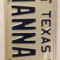 Vanity HANNA HANNAH 2 license plate Anna Ann Hanny Hannie Hana Hanah Honna 1982