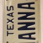 Vanity HANNA HANNAH 2 license plate Anna Ann Hanny Hannie Hana Hanah Honna 1982