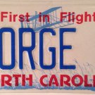 North Carolina vanity JORGE R license plate George Jorje Jorgi Jordi Jory
