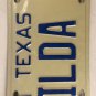 Vanity HILDA J license plate Brunhilda Hildegard Hylda Hilde Elda Hildy Hildie