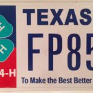 TEXAS 4-H license plate Make Best Better Clover Learn Doing Head Heart USDA 4H
