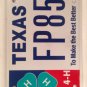 TEXAS 4-H license plate Make Best Better Clover Learn Doing Head Heart USDA 4H
