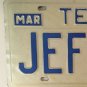 Vanity JEFF JEFFREY BEV BEVERLY license plate 1982 Jeffry Geoffrey Beverli Hills
