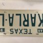 TX vanity KARLA L license plate 1980 Karl Carla Karleen Karley Karlee