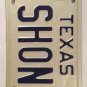 TX vanity SHON SEAN SHAWN license plate Shaun Shaughn 1979