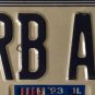 Vanity BARBARA BARB 1989 license plate Barbie Bobbie Barbra Babette Bonnie Babe