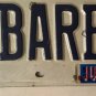 Vanity BARBARA BARB 1989 license plate Barbie Bobbie Barbra Babette Bonnie Babe