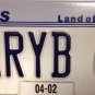 Vanity MARY B 63 license plate 1963 Maria Marilyn Mariana Marie Marya Maryann