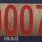 IRAQ WAR Veteran LOW 2 DIGIT #75 license plate Iraqi Desert Storm vet Medal Gulf