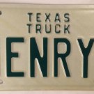 TX vanity HENRY HENRI K license plate Hank 1980 Henrik Henryk Henk Harry Enrique