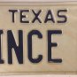 TX vanity VINCE D VINCENT license plate 1982 Vinny Vinnie Vincente Vicenzo Vin