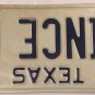 TX vanity VINCE D VINCENT license plate 1982 Vinny Vinnie Vincente Vicenzo Vin