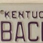MOTORCYCLE vanity BACHIR BACK HER license plate Biker Biking Harley BMW Triumph