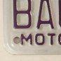 MOTORCYCLE vanity BACHIR BACK HER license plate Biker Biking Harley BMW Triumph