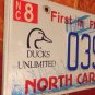 North Carolina DUCKS UNLIMITED license plate Duck Bird Hunt Hunter Hunting wild