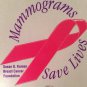 BREAST CANCER Pink Ribbon license plate Susan Komen Survivor Mammogram Save Life