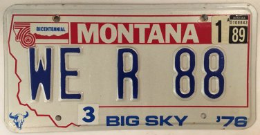MT vanity WE ARE number 88 license plate NASCAR Dale Earnhardt Jr 1988 Stock Car