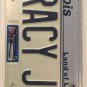 IL vanity TRACY J license plate Tracey Traci Tracie Tracee Trace Trasey Treacy