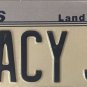 IL vanity TRACY J license plate Tracey Traci Tracie Tracee Trace Trasey Treacy
