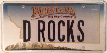 MT vanity D ROCKS license plate Rock & Roll Music Dad David Dog Dance Dress Park