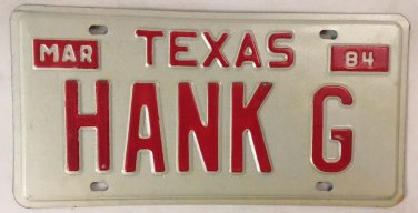 Vanity HANK HENRY license plate Hank 1984 Harry Harold Henrik Henryk Henri Henk