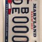 Maryland 1812 license plate QUADRUPLE 0 Zero 0000 repeating number Triple 000 BE