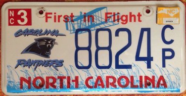 North Carolina Panthers NFL license plate Super Bowl Football Cam Newton MVP QB