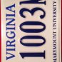 MARYMOUNT UNIVERSITY SAINTS Low Number license plate RSHM Arlington school Rome