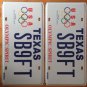Set Of 2 Texas USA Olympics Los Angeles 2028 XXXIV Olympiad license plate Games