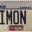 IL vanity SIMON 4 license plate Simone Symon Simonson Szymon Sim Shimon Simeon