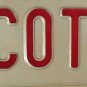 TX vanity SCOT SCOTT J license plate 1984 Scottish Scottie Scotty Scotto