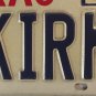 TX vanity AA KIRK license plate 1994 Kirkland Kerk Kirklyn Kirklin Kyrk