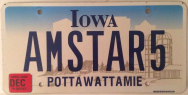 Vanity AMSTAR AM MORNING STAR 5 license plate Cinemas Movie Theater Film Films