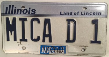 Vanity MICA D 1 license plate Micah Micki Micky Mika Miki Michele Michaela Amika