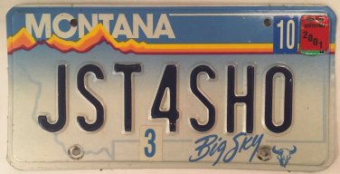 Vanity JUST FOR SHOW off license plate Classic Muscle Car historic Drive  Real