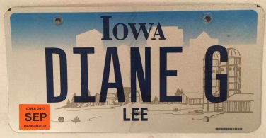 Vanity DIANE G license plate Diana Diann Dyann Dianne Dian Dyan Dee Dede Deane